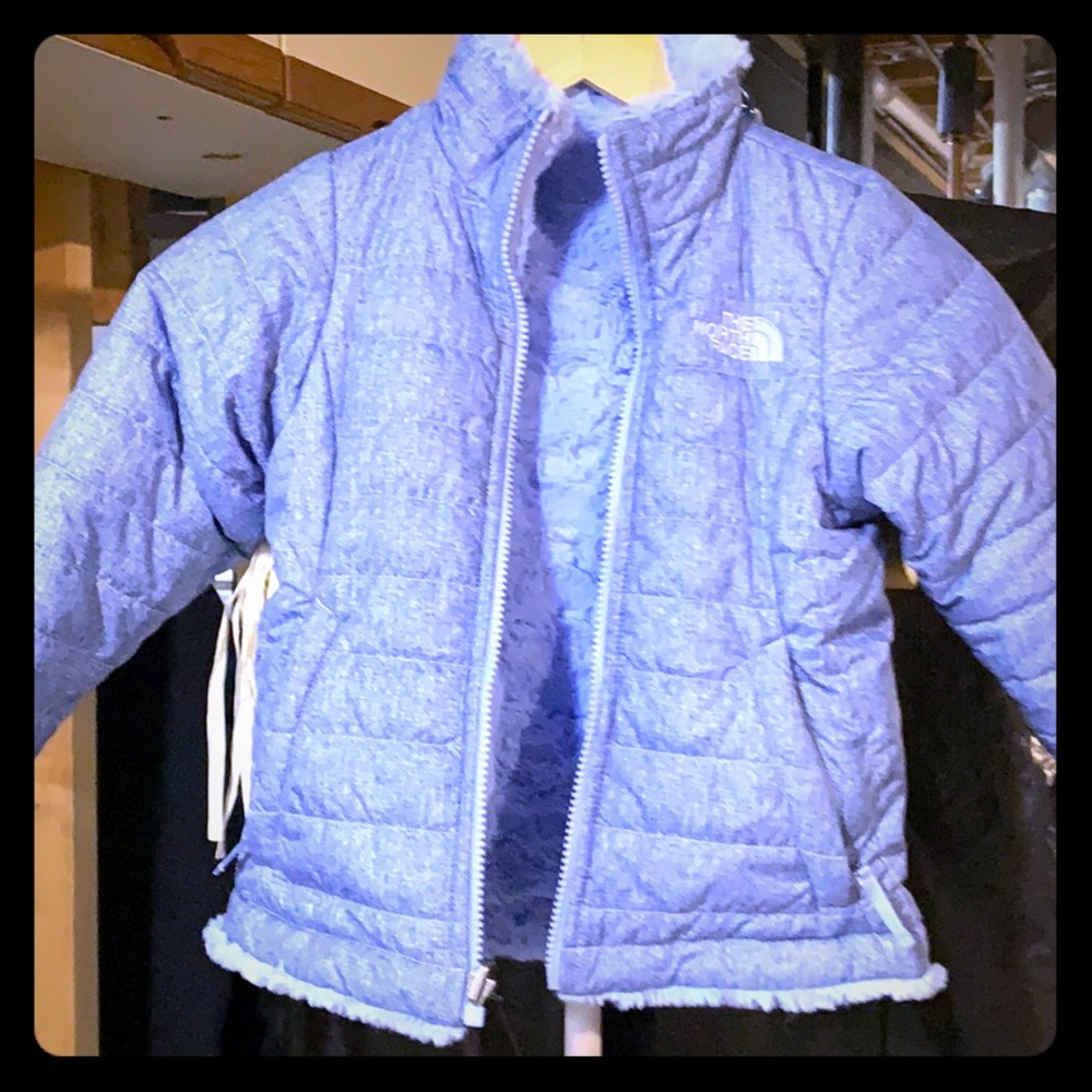 Girls north face winter reversible jacket.